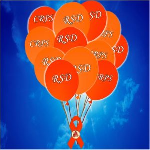 CRPS/RSD Orange Balloons with Orange Ribbon